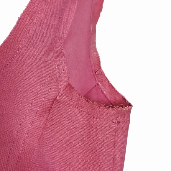 Alexis Demina Rose Pink Rosette Midi Dress Size XXS Raw Edge Floral Sleeveless - Picture 14 of 15